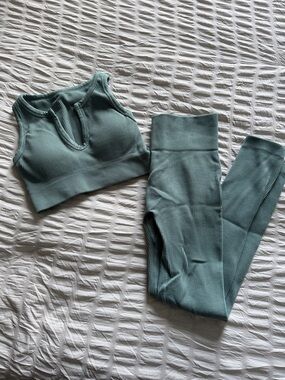 Ribbed Seamless Active Set - Sage Green
